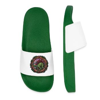 Magie de Noël du stégosaure - Claquettes Femme - vert foncé - Devant