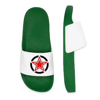 Roter durchbrochener Stern - Frauen Badelatschen - Dunkelgrün - Vorne