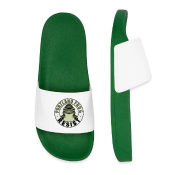 Portland Frog Resist - T-shirt grenouille des États-Unis - Claquettes Femme - vert foncé - Devant