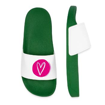 Heart - Women’s Pool Sliders - dark green - Front