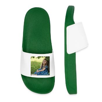 Robe d’été bleue en vert - Claquettes Femme - vert foncé - Devant