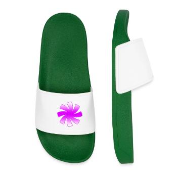 Blumen - Frauen Badelatschen - Dunkelgrün - Vorne