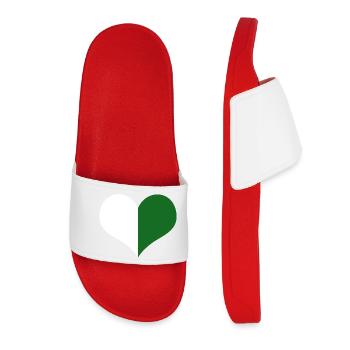 Un cœur pour la Saxe : blanc, vert - Claquettes Femme - rouge - Devant