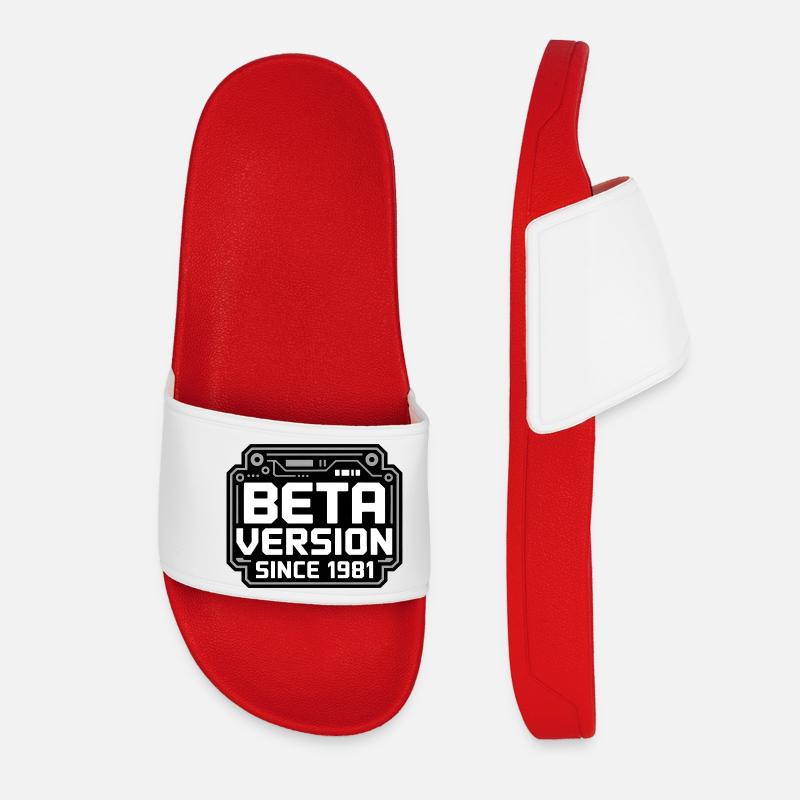 Conception de logo Retro Tech - Claquettes Femme - rouge