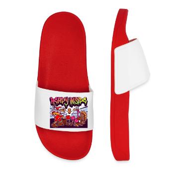 Streetwear Graffiti Boxen Weihnachtsposter - Frauen Badelatschen - Rot - Vorne