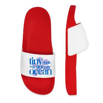 Tiny ripple in a stormy ocean (lavender) - Women’s Pool Sliders - red - Front