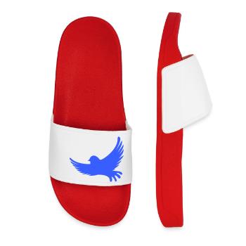 Pigeon à ailes bleues en vol - Claquettes Femme - rouge - Devant