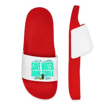 Save Water, Drink Tequila - Funny Shirt - Women’s Pool Sliders - red - Front