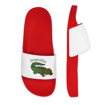 Hund Krokodil Alligator - Dog crocodile - Dogodile - Women’s Pool Sliders - red - Front