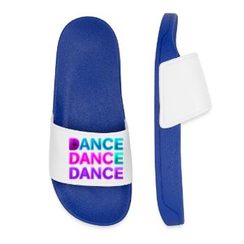 DANCE DANCE DANCE – Neon 80s mit Boxen - Frauen Badelatschen - Königsblau - Vorne