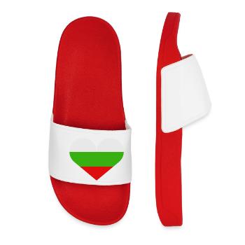Bulgarian heart-shaped flag - Women’s Pool Sliders - red - Front