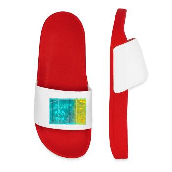 Balearic Islands Neon Style - Women’s Pool Sliders - red - Front