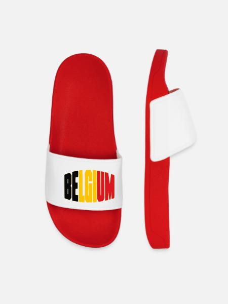 Maillot de football belge, design des supporters belges - Claquettes Femme - rouge