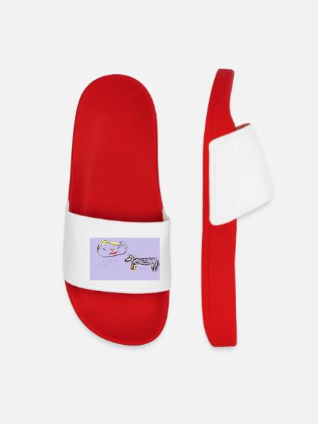 The square was empty, yet the dog refused to leave - Women’s Pool Sliders - red