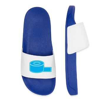 Klebeband Tape Rolle Outline - Frauen Badelatschen - Königsblau - Vorne
