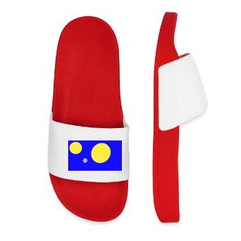 Géométrie bleue : Cercles - Claquettes Femme - rouge - Devant