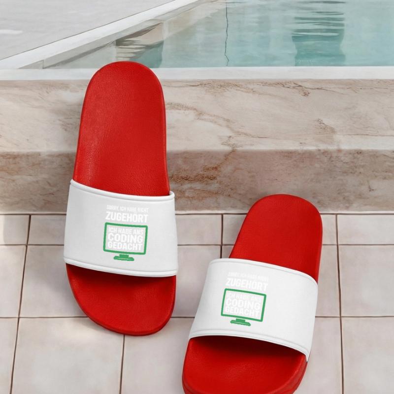 Coding Thought Screen Saying Women’s Pool Sliders