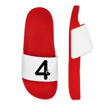 Numéro 4 Anniversaire des enfants Apprendre les mathématiques - Claquettes Femme - rouge - Devant