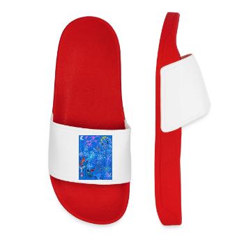 Gribouillis Cosmique Bleu - Claquettes Femme - rouge - Devant