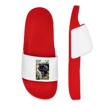 Panther in the Jungle Humor Monday Office - Women’s Pool Sliders - red - Front