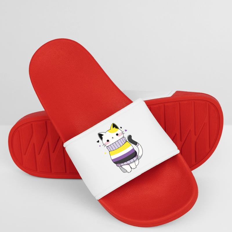 Nonbinary Cat CSD queer pride month LGBT queer Women’s Pool Sliders