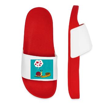 Sweet Snail with Tape Measure - Women’s Pool Sliders - red - Front