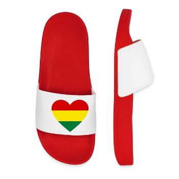 Bolivien Flagge Herz - Frauen Badelatschen - Rot - Vorne