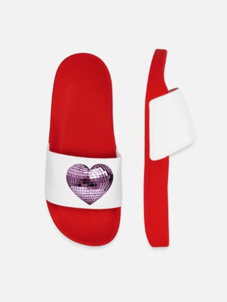 DISCO BALL LOVE #2 - peace & love - Women’s Pool Sliders - red