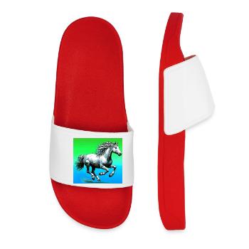 cheval - Claquettes Femme - rouge - Devant