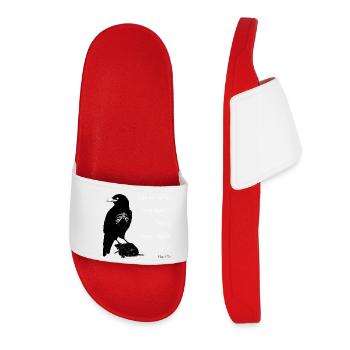 Raven Skeleton Noir Print - Women’s Pool Sliders - red - Front
