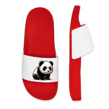 Panda - Frauen Badelatschen - Rot - Vorne