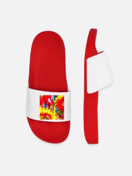 Pigmented Flowers/Sunflower Orange/Yellow2023/2024 - Women’s Pool Sliders - red
