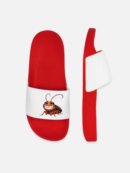 Mignon cafard cafard dessin animé bande dessinée - Claquettes Femme - rouge
