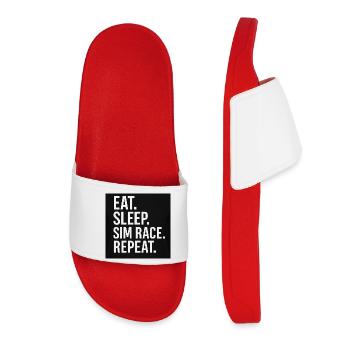 EAT.SLEEP.SIM RACE.REPEAT - Frauen Badelatschen - Rot - Vorne
