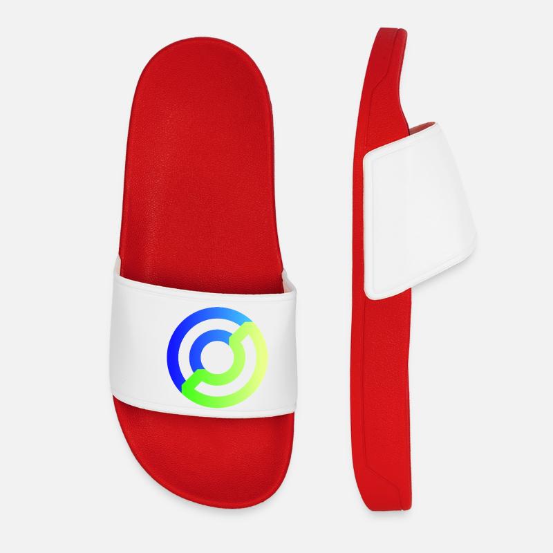 Futuristic Spiral Abstract Design - Women’s Pool Sliders - red