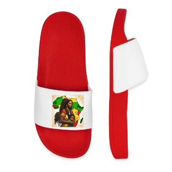 African Girl and Woman in Cultural Alliance - Women’s Pool Sliders - red - Front