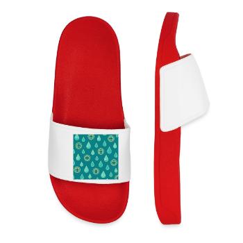 Waterproof jewelry – drop and diamond pattern - Women’s Pool Sliders - red - Front