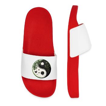 Yin and Yang Nature Version :) - Women’s Pool Sliders - red - Front