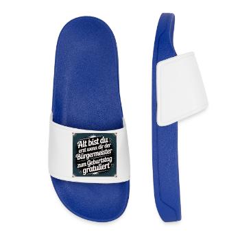 You are only old - funny birthday saying - Women’s Pool Sliders - royal blue - Front