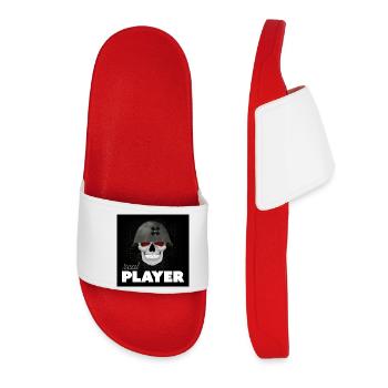 Skull Veteran – Real Player Gaming Helmet Design - Women’s Pool Sliders - red - Front