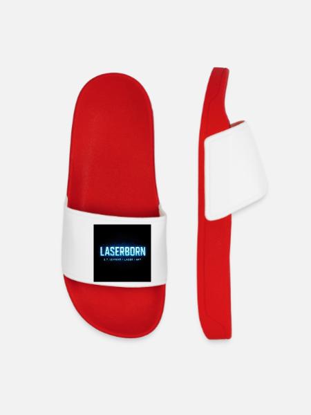 LaserBorn Neon Tech Print - Women’s Pool Sliders - red