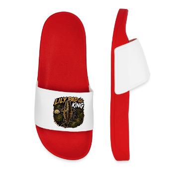 Lily Pad King Carp Fishing Design - Women’s Pool Sliders - red - Front