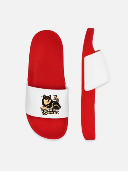 I Ignored You Finnish Lapphund - Women’s Pool Sliders - red