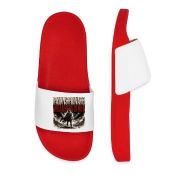 Pain Is Private Weakness Is Not Spartan Gym Shirt - Women’s Pool Sliders - red - Front