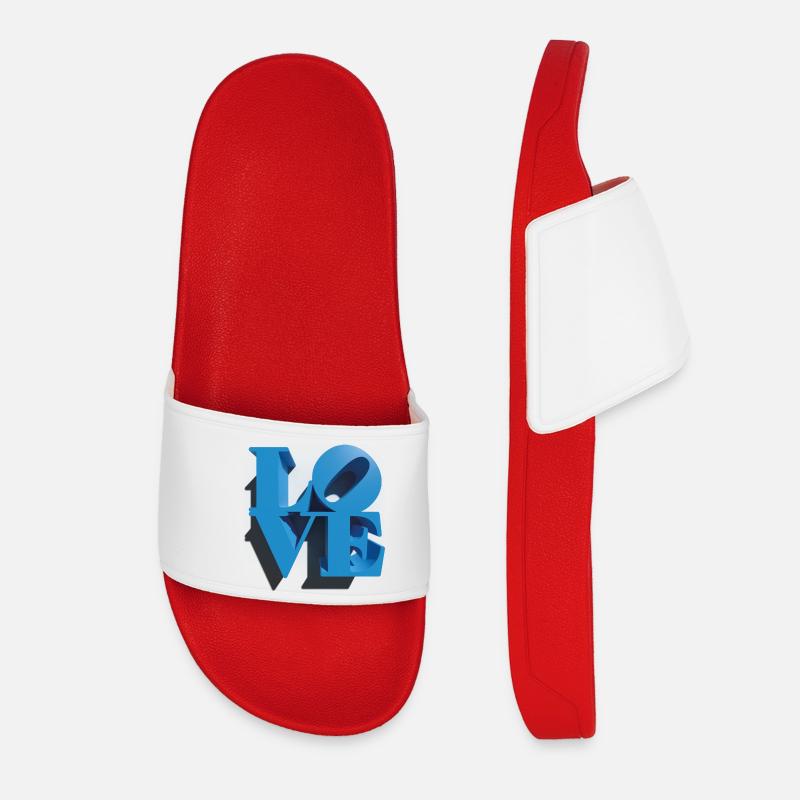 LOVE 3D Cyan - Women’s Pool Sliders - red