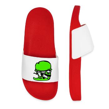 ver soldat casque fou arme agressif sauvage fun - Claquettes Femme - rouge - Devant