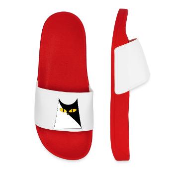 Chat aux yeux jaunes - Claquettes Femme - rouge - Devant