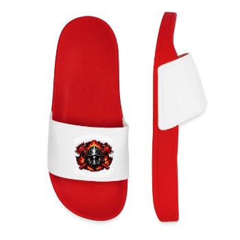 Gefahr erkannt Feuerhelm-Emblem - Frauen Badelatschen - Rot - Vorne