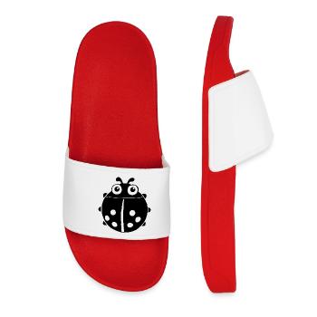 Black ladybug - Women’s Pool Sliders - red - Front