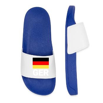 Deutschland Flagge mit GER Abkürzung - Frauen Badelatschen - Königsblau - Vorne
